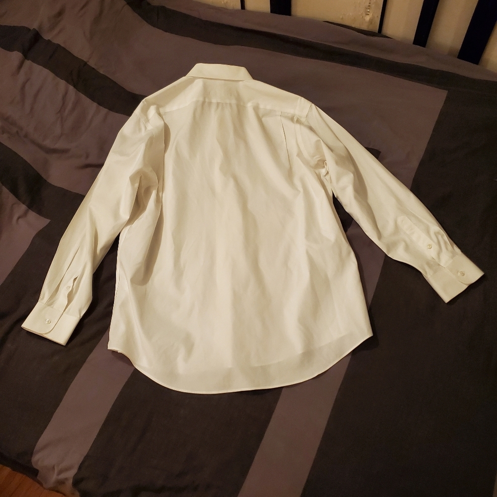 Nordstrom N 16.5 S 34 Wrinkle Free White Long Sleeve Buttondown Collared Shirt - Picture 2 of 4